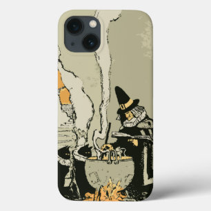  Halloween, heks met Cauldron en katten iPhone 13 Hoesje