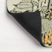 Halloween, heks met Cauldron en katten Muismat (Hoek)