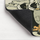 Halloween, heks met Cauldron en katten Muismat (Hoek)