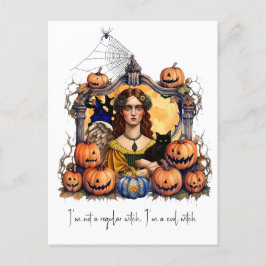 Halloween Heks met citaat Briefkaart
