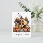 Halloween Heks met citaat Briefkaart (Staand voorkant)