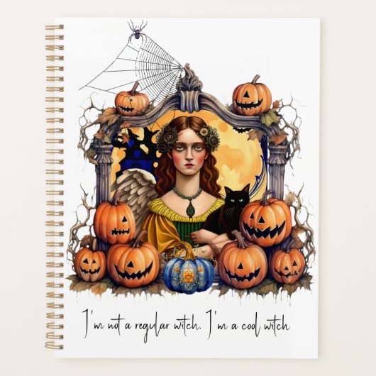 Halloween Heks met citaat Planner (Voorkant)