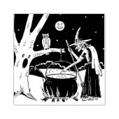 Halloween Heks met ketel Rubberstempel (Afrduk)