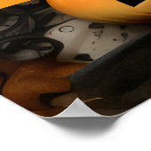 Halloween heks met pompoenen poster (Hoek)