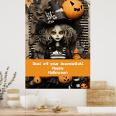 Halloween heks met pompoenen poster (Keuken)