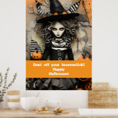 Halloween heks met pompoenen poster (Keuken)
