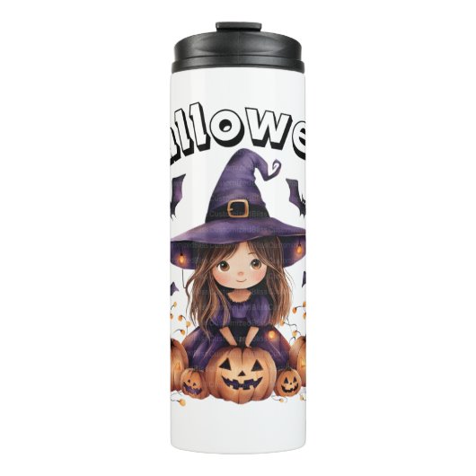 Halloween heks met pompoenen Tumbler Thermosbeker (Voorkant)
