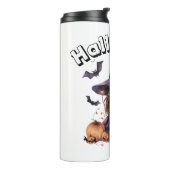 Halloween heks met pompoenen Tumbler Thermosbeker (Gedraaid links)
