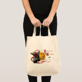 halloween-heks met rode konijnen tote bag (Voorkant (product))