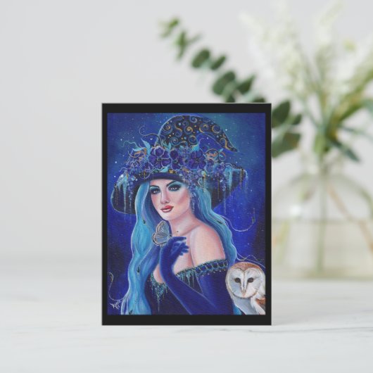 Halloween heks met vlinders door Renee Lavoie Briefkaart (Staand voorkant)