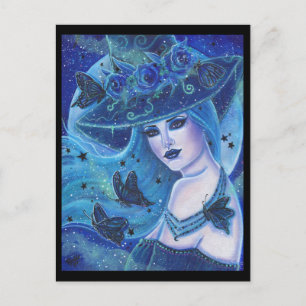 Halloween heks met vlinders door Renee Lavoie Briefkaart