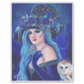 Halloween heks met vlinders door Renee Lavoie Sticker (Voorkant)