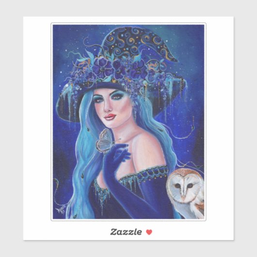 Halloween heks met vlinders door Renee Lavoie Sticker (Vel)