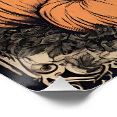  Halloween Heks met Zwarte Kat, Pompoenen Perfect Poster (Hoek)