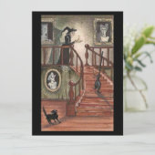 halloween-heks met zwarte katten (Staand voorkant)