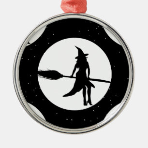 halloween heks metalen ornament