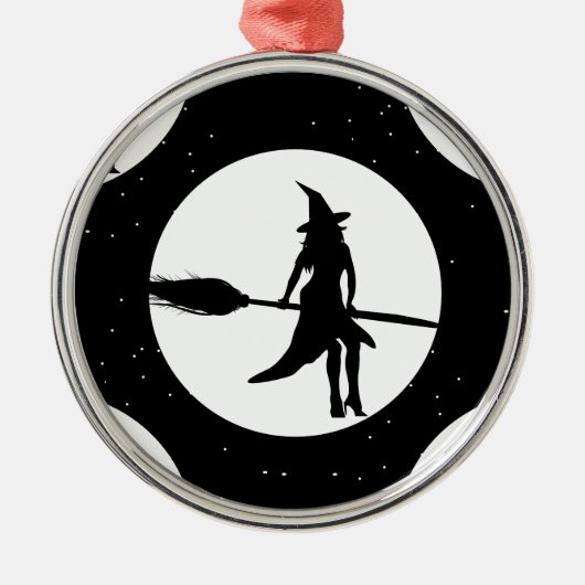 halloween heks metalen ornament (Voorkant)