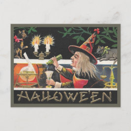  Halloween-heks mixend Magische Potie Briefkaart