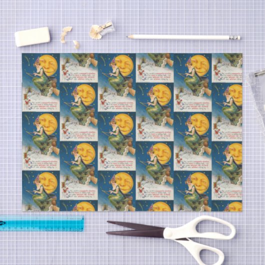 Halloween heks moon betegeld partijweefsel Tissuepapier (Craft)