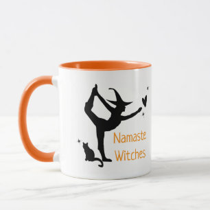 Halloween Heks Namaste Heksen Zwart Oranje Grappig Mok