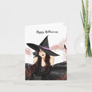 Halloween, heks notitiekaartje