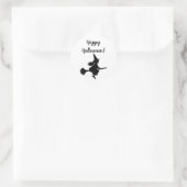 Halloween heks op Broom Flying Ronde Sticker (Tas)