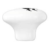 Halloween heks op een keramische deurknop en kippe knop (Zijkant)