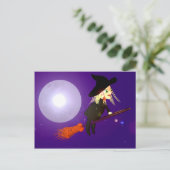 Halloween Heks op Mobiele Telefoon Briefkaart (Staand voorkant)