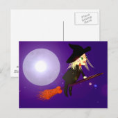 Halloween Heks op Mobiele Telefoon Briefkaart (Voorkant / Achterkant)