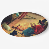 Halloween-heks op warme papieren plaat Bordje (Gekanteld)