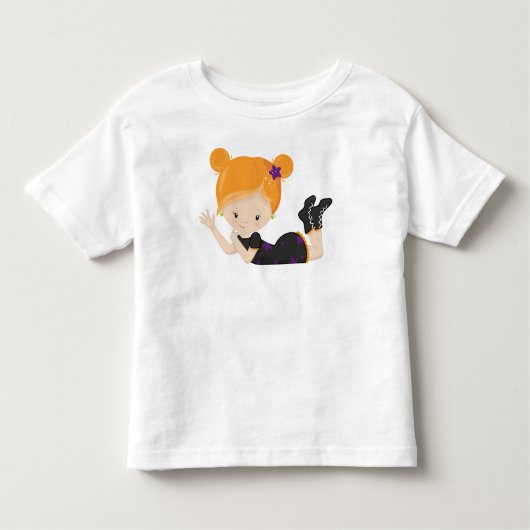 Halloween, heks, Oranje haar, Trick or treat, Boo Kinder Shirts (Voorkant)
