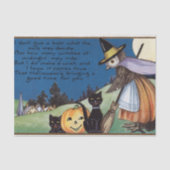 Halloween heks owl zwarte kattenweefsel tissuepapier (Voorkant)