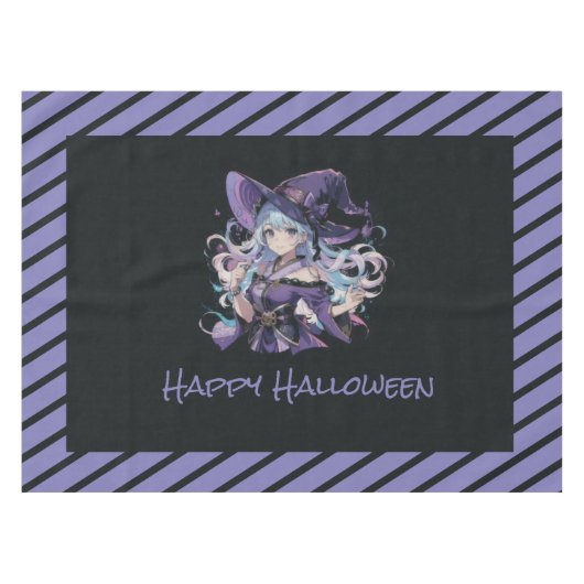 Halloween/Heks/paarse Tafelkleed (Voorkant (Horizontaal))