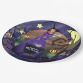 Halloween heks Paarse verjaardag Papieren Bordje (Gekanteld)