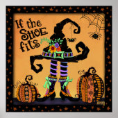 Halloween Heks Pet Leuke Schoenen Inspirivity Post Poster (Voorkant)