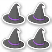 Halloween heks pet stickers, set van vier stickers (Voorkant)