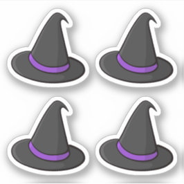 Halloween heks pet stickers, set van vier stickers