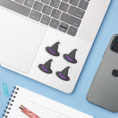 Halloween heks pet stickers, set van vier stickers (Laptop met iPhone)