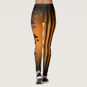 Halloween heks pompoen kat vleermuizen verticale s leggings (Achterkant)