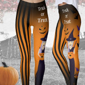 Halloween heks pompoen kat vleermuizen verticale s leggings