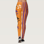 Halloween heks pompoen kat vleermuizen verticale s leggings (Achterkant)
