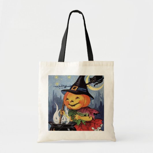  Halloween-heks-pompoen-kattentruc Tote Bag (Voorkant)