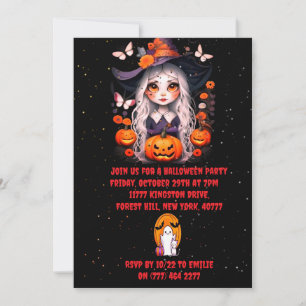 Halloween heks pompoen Party Uitnodiging