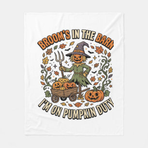 Halloween Heks Pompoen Patch Humor Fleece Deken