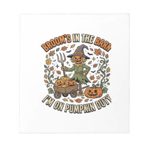 Halloween Heks Pompoen Patch Humor Notitieblok