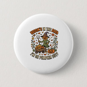 Halloween Heks Pompoen Patch Humor Ronde Button 5,7 Cm
