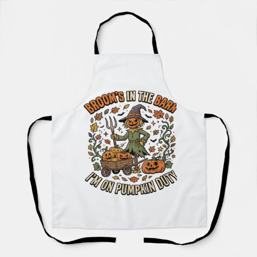Halloween Heks Pompoen Patch Humor Schort (Voorkant)