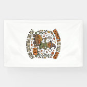 Halloween Heks Pompoen Patch Humor Spandoek (Horizontaal)