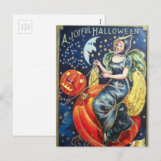Halloween heks pompoen  plezier briefkaart (Voorkant / Achterkant)