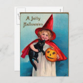  Halloween heks pompoen Vakantie briefkaart (Voorkant / Achterkant)